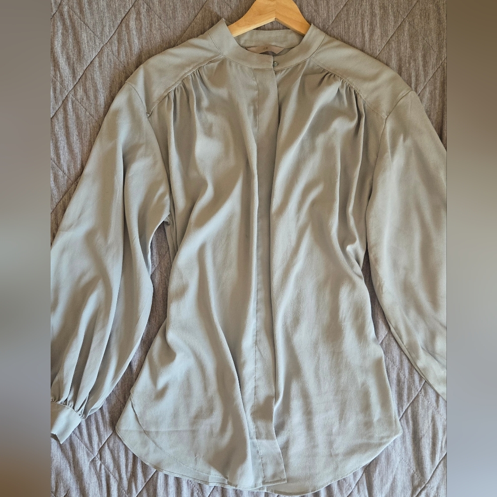Elegant Green-Gray Women's Blouse